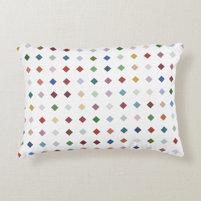Elegant Multifärgad Geometric Diamond Array Mönste Prydnadskudde (Framsidan)
