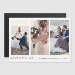 Elegant Multifoto Bröllop Tack Magnet