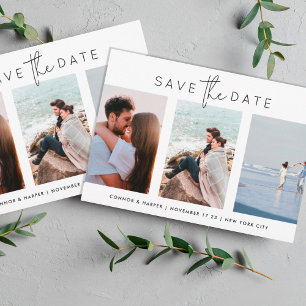 Elegant multisvart, vit text Foto Spara datum Datumet