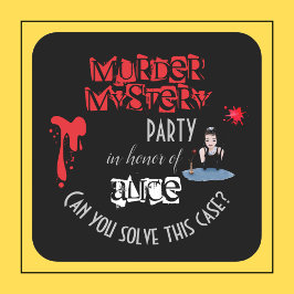 Elegant Murder Mystoppmiddag party lustig Underlägg Papper Kvadrat