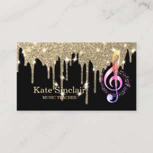 Elegant Music Lärare Piano Nycklar Musical Visitkort