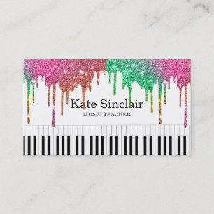 Elegant Music Lärare Piano Nycklar Musical Visitkort