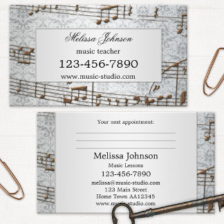 Elegant Music Lesses Möte Affärskort Tidsbeställning Kort