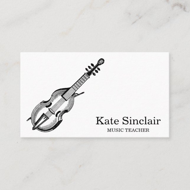Elegant Music Teacher Keys Musical Business Card Visitkort (Framsida)