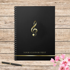 Elegant Music Teacher Office Treble Clef Modern Anteckningsbok