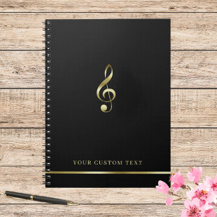 Elegant Music Teacher Office Treble Clef Modern Anteckningsbok