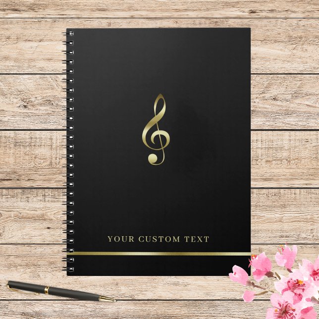 Elegant Music Teacher Office Treble Clef Modern Anteckningsbok (Skapare uppladdad)