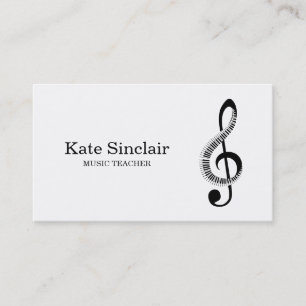 Elegant Music Teacher Piano Nycklar Musical Busine Visitkort