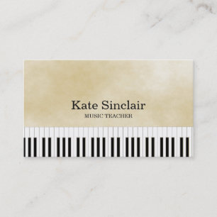 Elegant Music Teacher Piano Nycklar Musical Busine Visitkort
