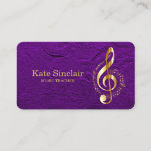 Elegant Music Teacher Piano Nycklar Musical Busine Visitkort