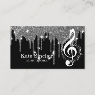 Elegant Music Teacher Piano Nycklar Musical Visitkort