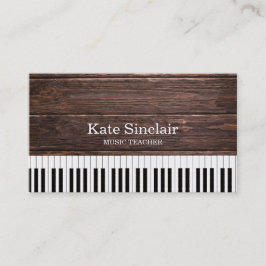 Elegant Music Teacher Piano Nycklar Musical Visitkort