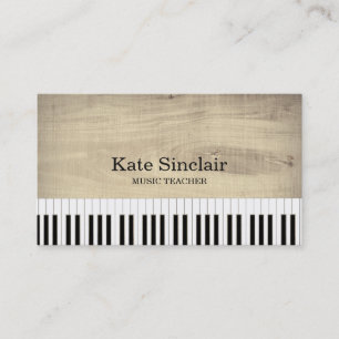 Elegant Music Teacher Piano Nycklar Musical Visitkort
