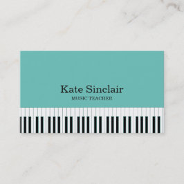 Elegant Music Teacher Piano Nycklar Musical Visitkort