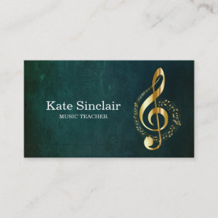 Elegant Music Teacher Piano Nycklar Musical Visitkort