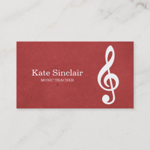 Elegant Music Teacher Piano Nycklar Musical Visitkort
