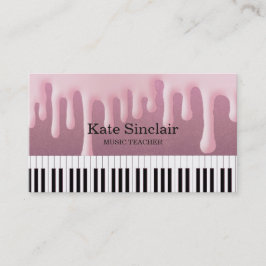 Elegant Music Teacher Piano Nycklar Musical Visitkort