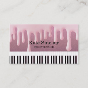 Elegant Music Teacher Piano Nycklar Musical Visitkort