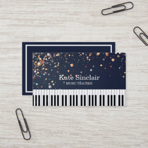 Elegant Music Teacher Piano Nycklar Musical Visitkort