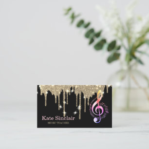 Elegant Music Teacher Piano Nycklar Musical Visitkort