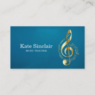 Elegant Music Teacher Piano Nycklar Musical Visitkort