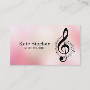 Elegant Music Teacher Piano Nycklar Musical Visitkort