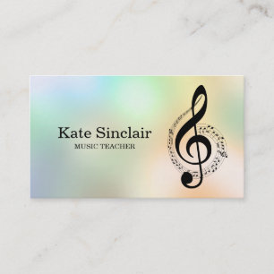 Elegant Music Teacher Piano Nycklar Musical Visitkort