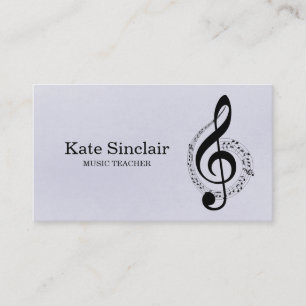 Elegant Music Teacher Piano Nycklar Musical Visitkort