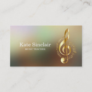 Elegant Music Teacher Piano Nycklar Musical Visitkort