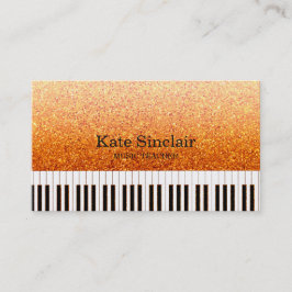 Elegant Music Teacher Piano Nycklar Musical Visitkort