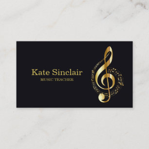Elegant Music Teacher Piano Nycklar Musical Visitkort