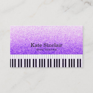 Elegant Music Teacher Piano Nycklar Musical Visitkort
