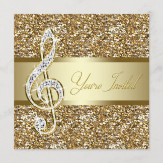 Elegant Music Treble Clef Symphony Consert Skäl Inbjudningar