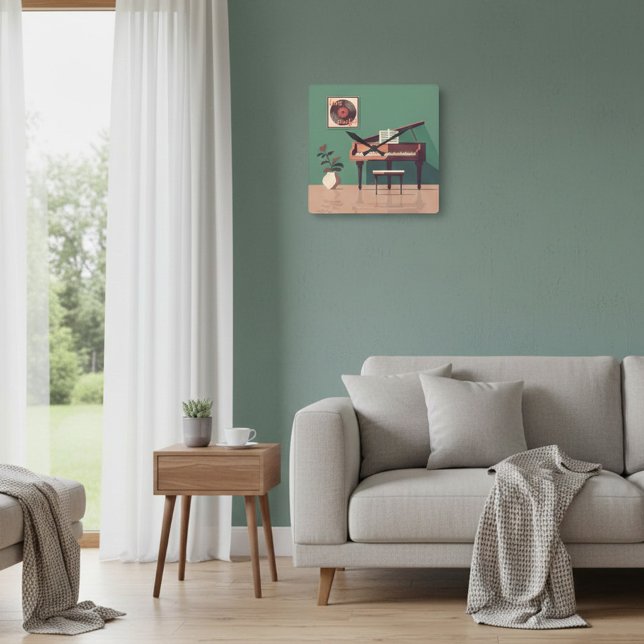 Elegant Music Wall Clock Fyrkantig Klocka (Skapare uppladdad)