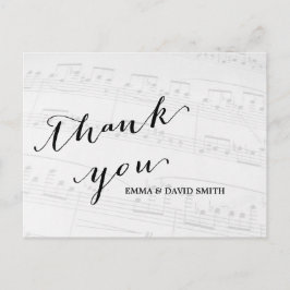 Elegant Musical Bröllop Tack Vykort