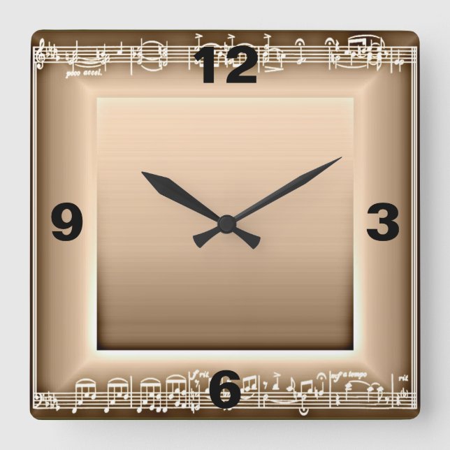 Elegant musical Clock Fyrkantig Klocka (Framsida)