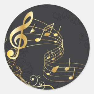 Elegant Musical Note Luxury-design Runt Klistermärke