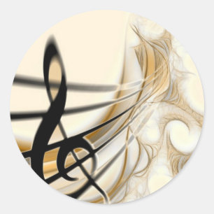 Elegant Musical Note Runt Klistermärke