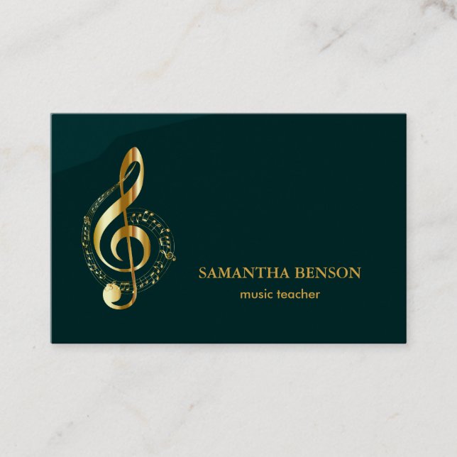 Elegant Musician-Affärskort med Music Note Visitkort (Framsida)