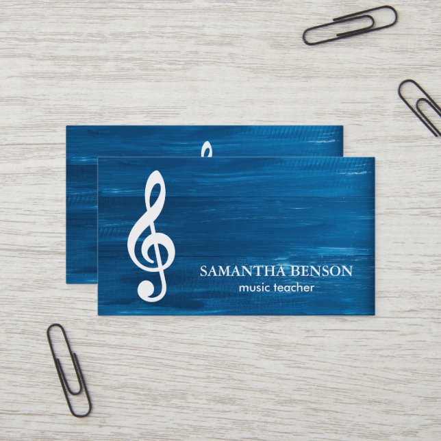 Elegant Musician-Affärskort med Music Note Visitkort (Fram/Back In Situ)