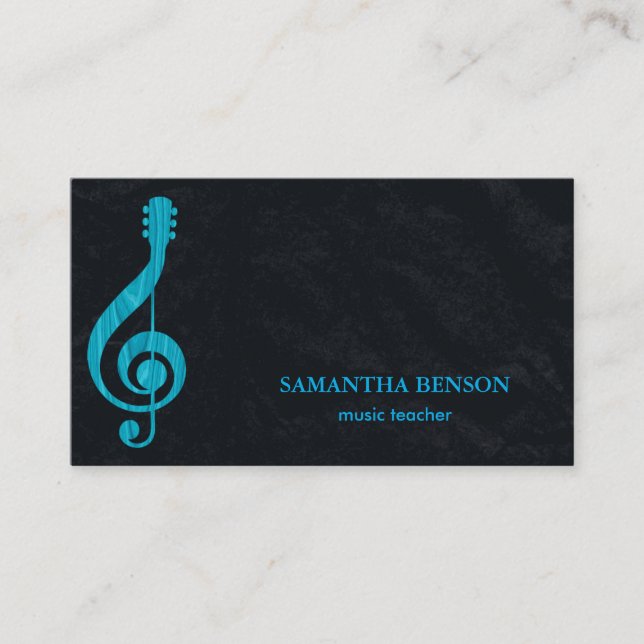Elegant Musician-Affärskort med Music Note Visitkort (Framsida)