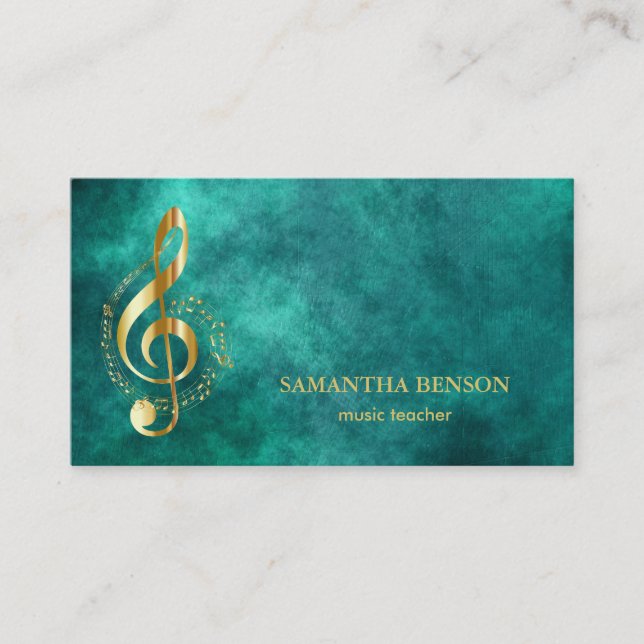 Elegant Musician-Affärskort med Music Note Visitkort (Framsida)