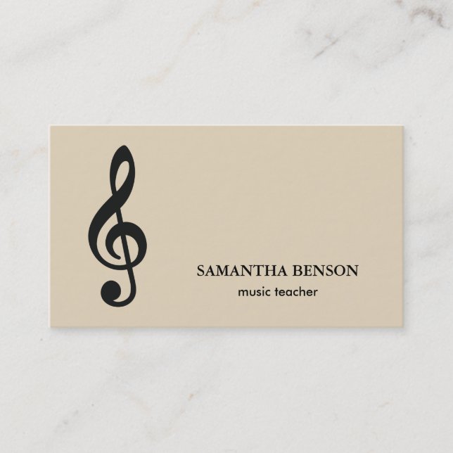 Elegant Musician-Affärskort med Music Note Visitkort (Framsida)