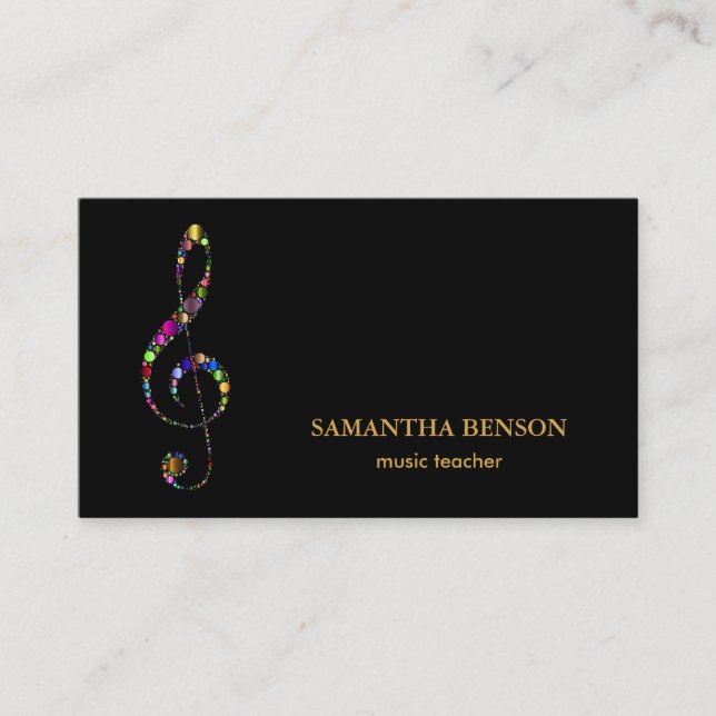 Elegant Musician-Affärskort med Music Note Visitkort (Framsida)