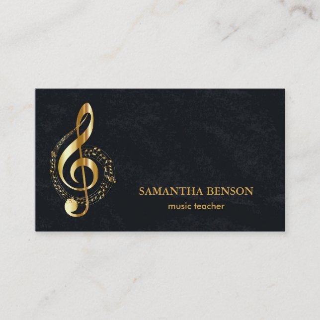 Elegant Musician-Affärskort med Music Note Visitkort (Framsida)