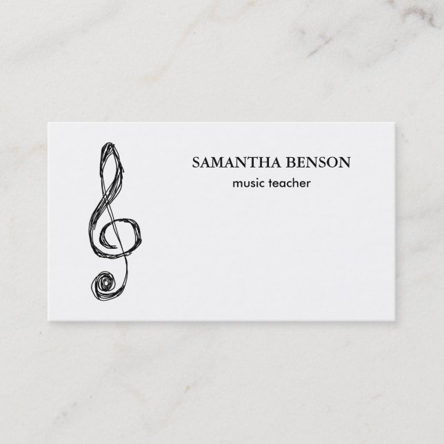 Elegant Musician-Affärskort med Music Note Visitkort (Framsida)