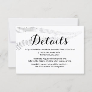 Elegant Musik Bröllop Detaljer Boende Inbjudningar