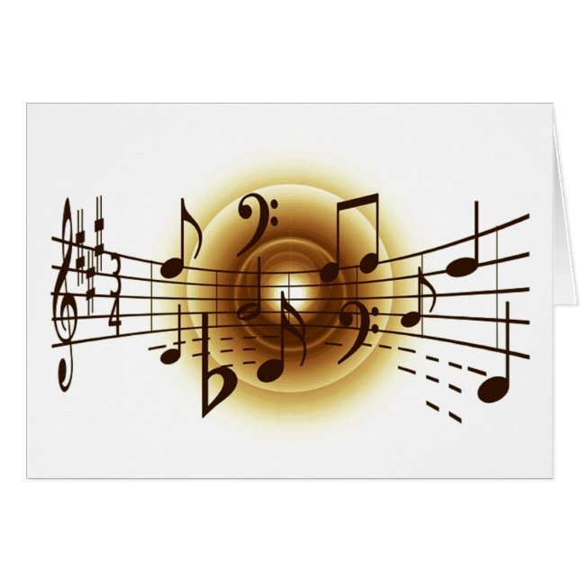 Elegant Musik noter Hälsningskort (Framsidan Horizontal)