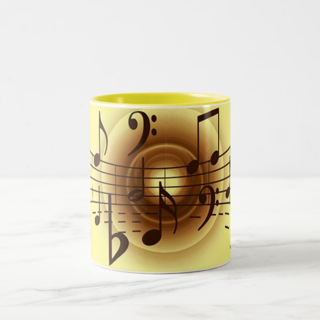 Elegant Musik noter Två-Tonad Mugg (Center)