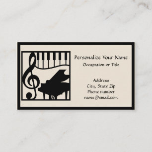 Elegant Musik Piano Tangentbords Nyckel Not Stilfu Visitkort